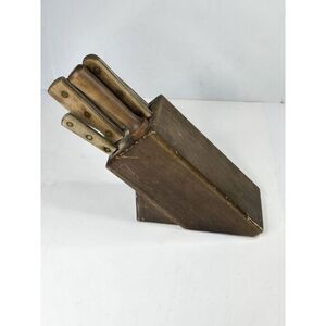 Vintage Old Homestead 7-Piece Block Kitchen‎ Steak Knife Country Bakery 80s 70s